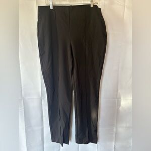 Chicos Pleated Leg Black Trousers with Stretch Waistband - Size 2 (Medium)